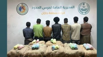 السلطات في جازان تعتقل عمليات تهريب 43 كيلوجرامًا من الحشيش